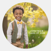 かわいい幼稚園の卒業 ラウンドシール (正面)