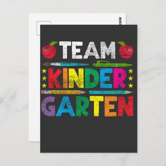 かわいい幼稚園チーム新学期先生 ポストカード (正面/裏面)