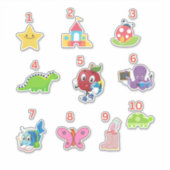 かわいい幼稚園ナンバーズ1-10ビニールステッカー シール (正面)