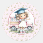 かわいい幼稚園卒園ステッカー ラウンドシール (正面)