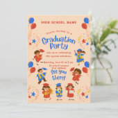 かわいい幼稚園卒園式のカスタム招待状 招待状 (スタンド正面)