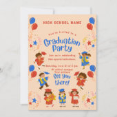 かわいい幼稚園卒園式カスタム招待状 招待状 (正面)