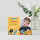 かわいい幼稚園卒業パーティー招待状 ポストカード (スタンド正面)