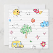 かわいい幼稚園卒業パーティー招待状 招待状 (裏面)