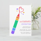 かわいい幼稚園卒業招待状 招待状 (スタンド正面)