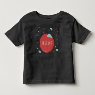 かわいい幼稚園・保育園のアップルのバックトゥスクール トドラーTシャツ