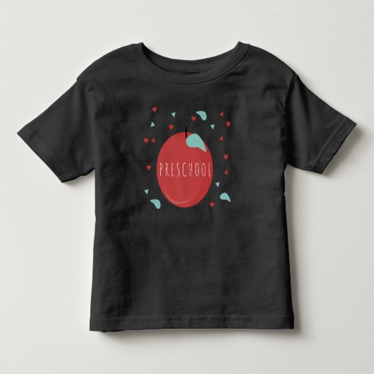 かわいい幼稚園・保育園のアップルのバックトゥスクール トドラーTシャツ (正面)