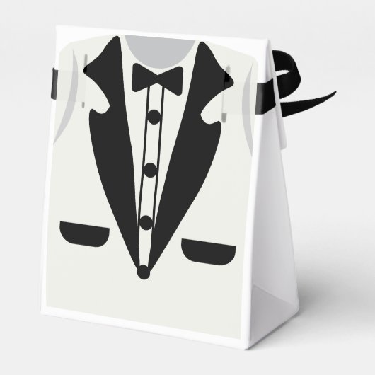 かわいい幼稚園tuxedoボウタイ卒業 フェイバーボックス (裏面サイド)