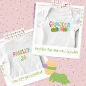 かわいい幼虫のクローラー ベビーボディスーツ