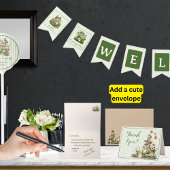 かわいい幼虫のベビーシャワー 感謝カード