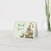 かわいい幼虫のベビーシャワー 感謝カード (正面)