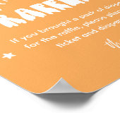 かわいい幽霊おむつラッフルベビーシャワーゲームサイン ポスター (角)