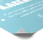 かわいい幽霊おむつラッフルベビーシャワーゲームサイン ポスター (角)