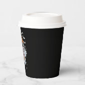 かわいい幽霊がコーヒーを飲むハロウィンアイスコーヒー 紙コップ (左)