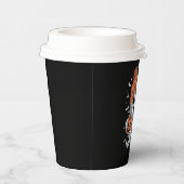 かわいい幽霊がコーヒーを飲むハロウィンアイスコーヒー 紙コップ (右)