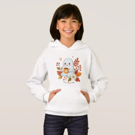 かわいい幽霊がコーヒーを飲むTシャツ - Cozy Vibes O