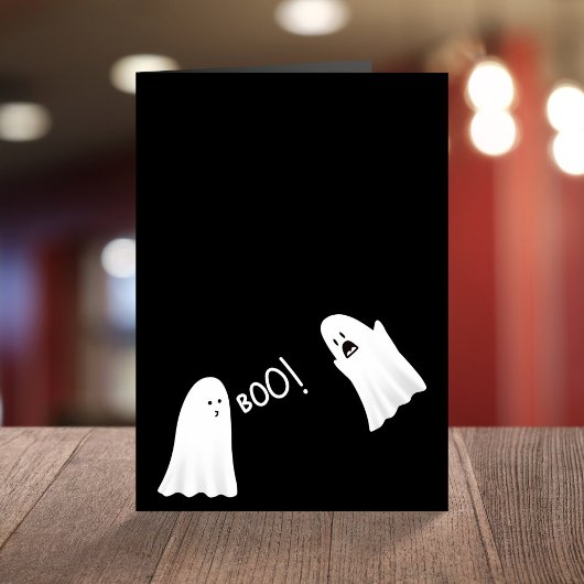 かわいい幽霊ことわざブーおかしなハロウィーン カード