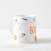 かわいい幽霊たちとカボチャのハロウィンマグ、コーヒーマグ コーヒーマグカップ (正面左)