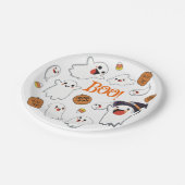 かわいい幽霊たちとカボチャハローウィンパーティプレート ペーパープレート (アングル)