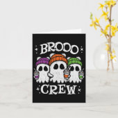 かわいい幽霊たちアイスコーヒー – ハロウィーン幽霊コーヒー –  カード (黄色い花)