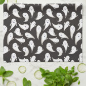 かわいい幽霊たちブラックハロウィンキッチンタオル キッチンタオル (折り畳み)