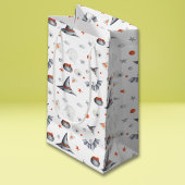 かわいい幽霊とこうもりハロウィンパターン スモールペーパーバッグ