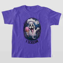 かわいい幽霊とアイスクリームハロウィーン Tシャツ