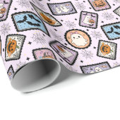 かわいい幽霊とカボチャのハロウィン切手パターン ラッピングペーパー (ロールコーナー)