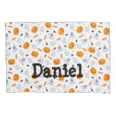 かわいい幽霊とカボチャハロウィーン 枕カバー (正面)