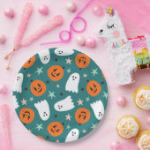 かわいい幽霊とカボチャンスハロウィーン ペーパープレート (パーティー)