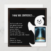 かわいい幽霊とキャンディハローウィンパーティ招待状 招待状 (正面/裏面)