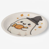 かわいい幽霊とハロウィーンキャンディ ペーパープレート (アングル)