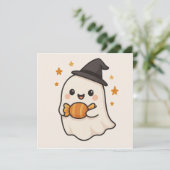 かわいい幽霊とハロウィーンキャンディ 招待状 (スタンド正面)