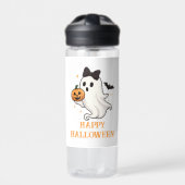 かわいい幽霊と弓とカボチャ | ハロウィン ウォーターボトル (正面)