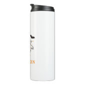 かわいい幽霊と弓とカボチャ | ハロウィン タンブラー (回転右)