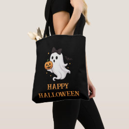 かわいい幽霊と弓とカボチャ | ハロウィン トートバッグ