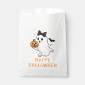かわいい幽霊と弓とカボチャ | ハロウィン フェイバーバッグ (正面)