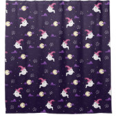 かわいい幽霊と月 シャワーカーテン (正面)