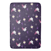 かわいい幽霊と月 バスマット (正面縦)