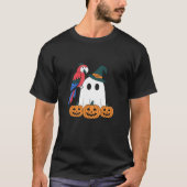 かわいい幽霊と海賊のパラセイのハロウィン Tシャツ (正面)