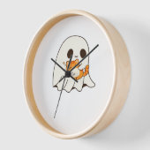 かわいい幽霊と猫、ギフトクラシックハロウィンTシャツ 壁時計 (傾斜)