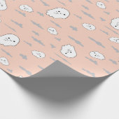 かわいい幽霊と雲シームレスなハロウィンギフト ラッピングペーパー (角)