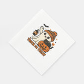 かわいい幽霊と黒猫のトリックまたは特大おごり スタンダードランチョンナプキン (角)