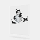 かわいい幽霊と黒猫クラシックTシャツ アクリルサイン (傾斜)