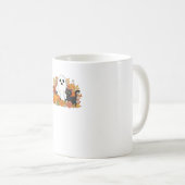 かわいい幽霊と黒猫クラシックTシャツ コーヒーマグカップ (正面右)