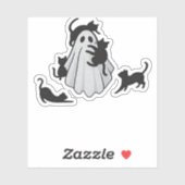 かわいい幽霊と黒猫クラシックTシャツ シール (シート)