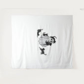 かわいい幽霊と黒猫クラシックTシャツ タペストリー (正面(横))