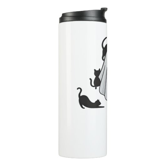 かわいい幽霊と黒猫クラシックTシャツ タンブラー (回転左)