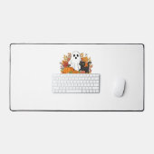 かわいい幽霊と黒猫クラシックTシャツ デスクマット (キーボード&マウス)