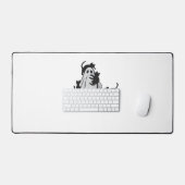 かわいい幽霊と黒猫クラシックTシャツ デスクマット (キーボード&マウス)